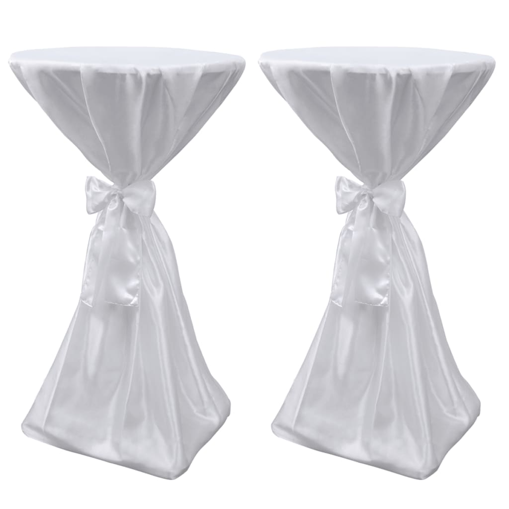Husă de masă albă, 60 cm, cu fundă, 2 buc Husă de masă albă, 60 cm, cu fundă, 2 buc