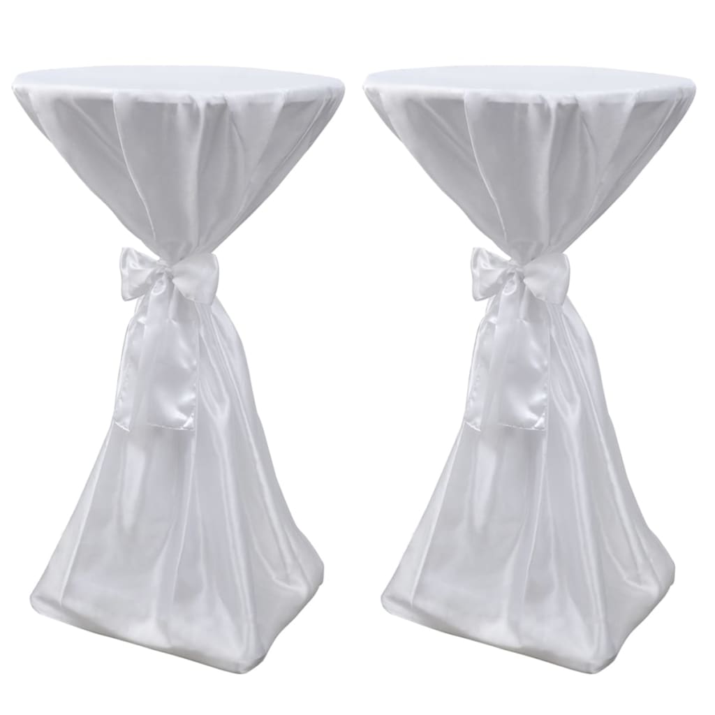Husă de masă albă, 70 cm, cu fundă, 2 buc Husă de masă albă, 70 cm, cu fundă, 2 buc