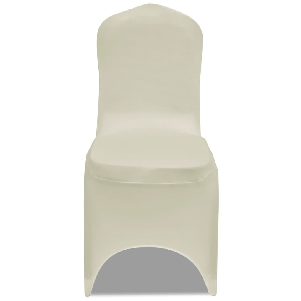 vidaXL Husă de scaun elastică, 6 buc., crem vidaXL Husă de scaun elastică, 6 buc., crem