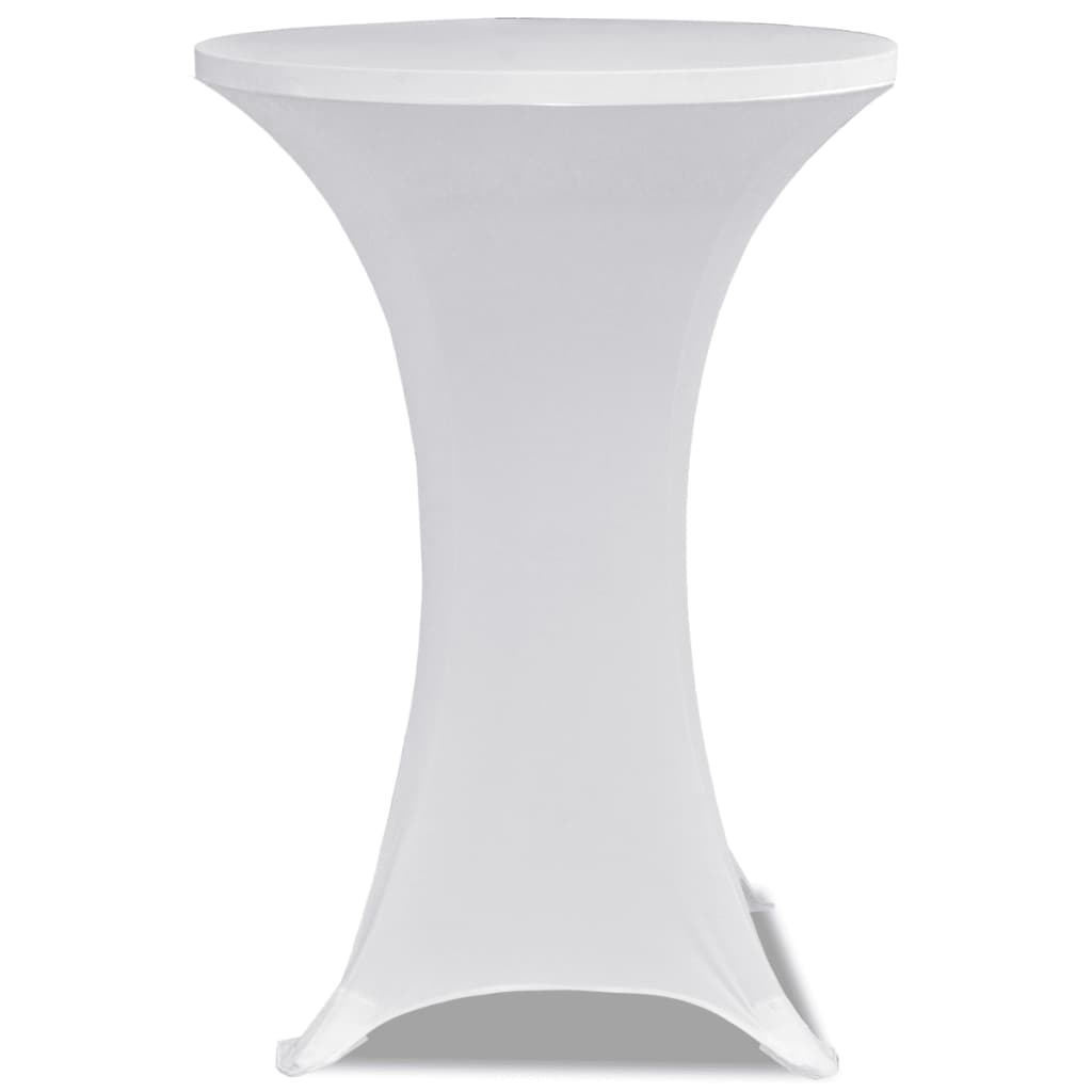 vidaXL Husă de masă cu picior Ø60 cm, 2 buc., alb, elastic vidaXL Husă de masă cu picior Ø60 cm, 2 buc., alb, elastic