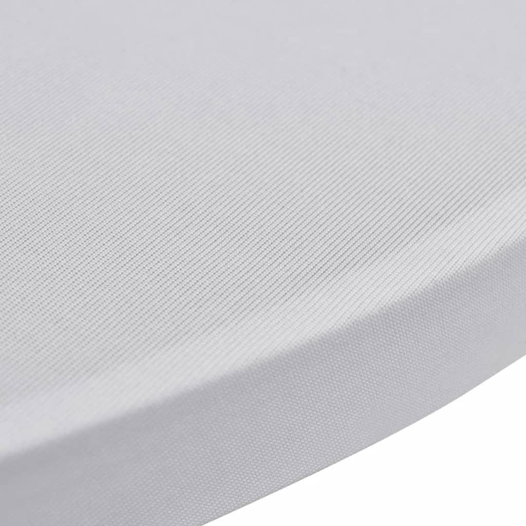 vidaXL Husă de masă cu picior Ø60 cm, 2 buc., alb, elastic vidaXL Husă de masă cu picior Ø60 cm, 2 buc., alb, elastic