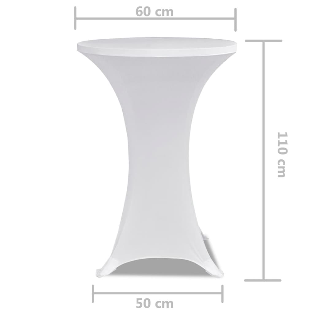 vidaXL Husă de masă cu picior Ø60 cm, 2 buc., alb, elastic vidaXL Husă de masă cu picior Ø60 cm, 2 buc., alb, elastic