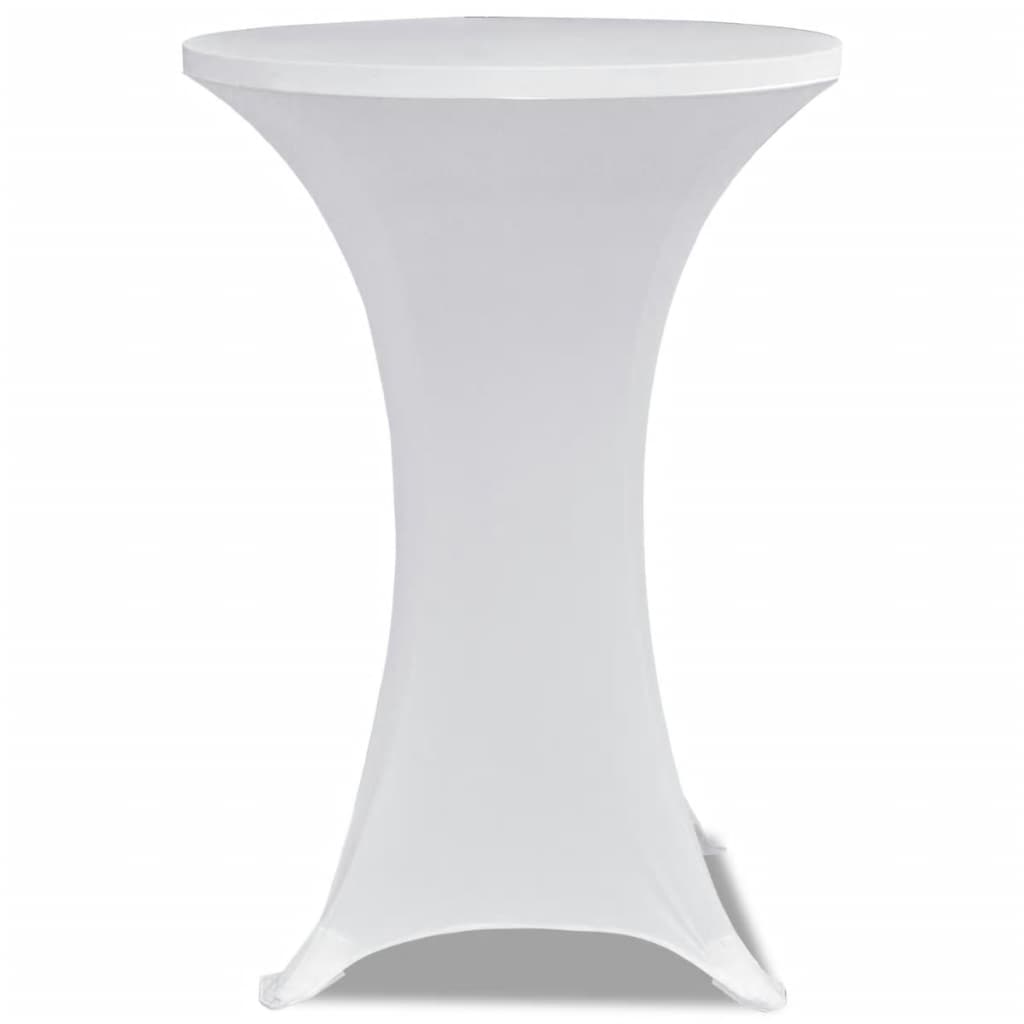 vidaXL Husă de masă cu picior Ø70 cm, 2 buc., alb, elastic vidaXL Husă de masă cu picior Ø70 cm, 2 buc., alb, elastic