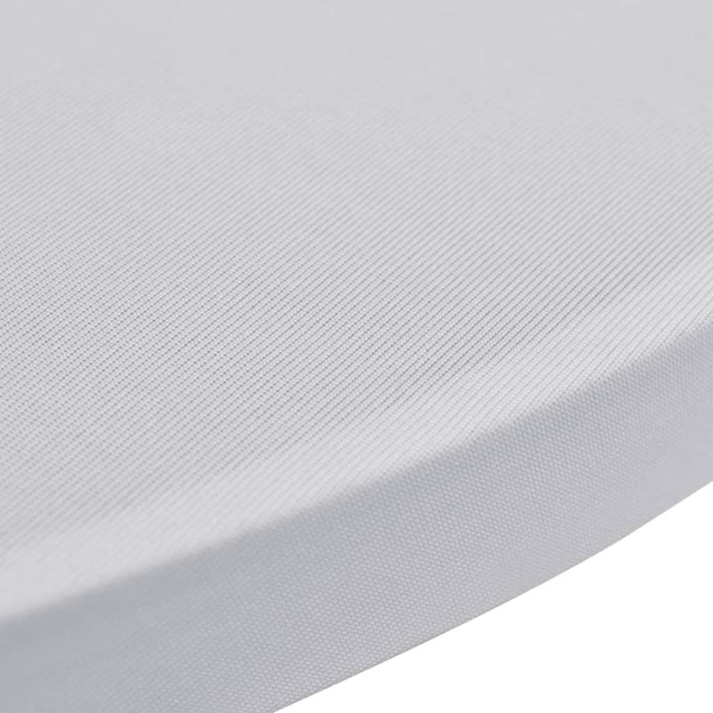 vidaXL Husă de masă cu picior Ø70 cm, 2 buc., alb, elastic vidaXL Husă de masă cu picior Ø70 cm, 2 buc., alb, elastic