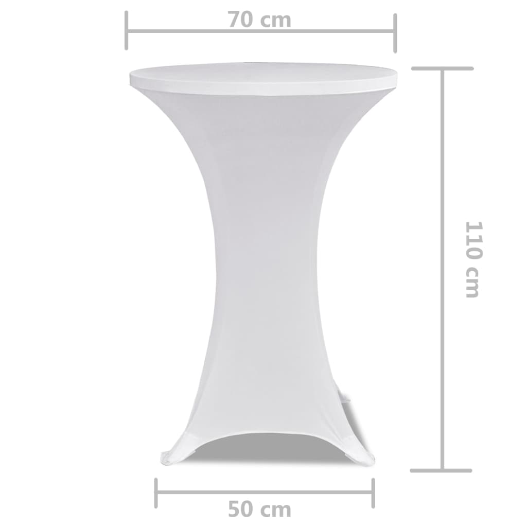 vidaXL Husă de masă cu picior Ø70 cm, 2 buc., alb, elastic vidaXL Husă de masă cu picior Ø70 cm, 2 buc., alb, elastic