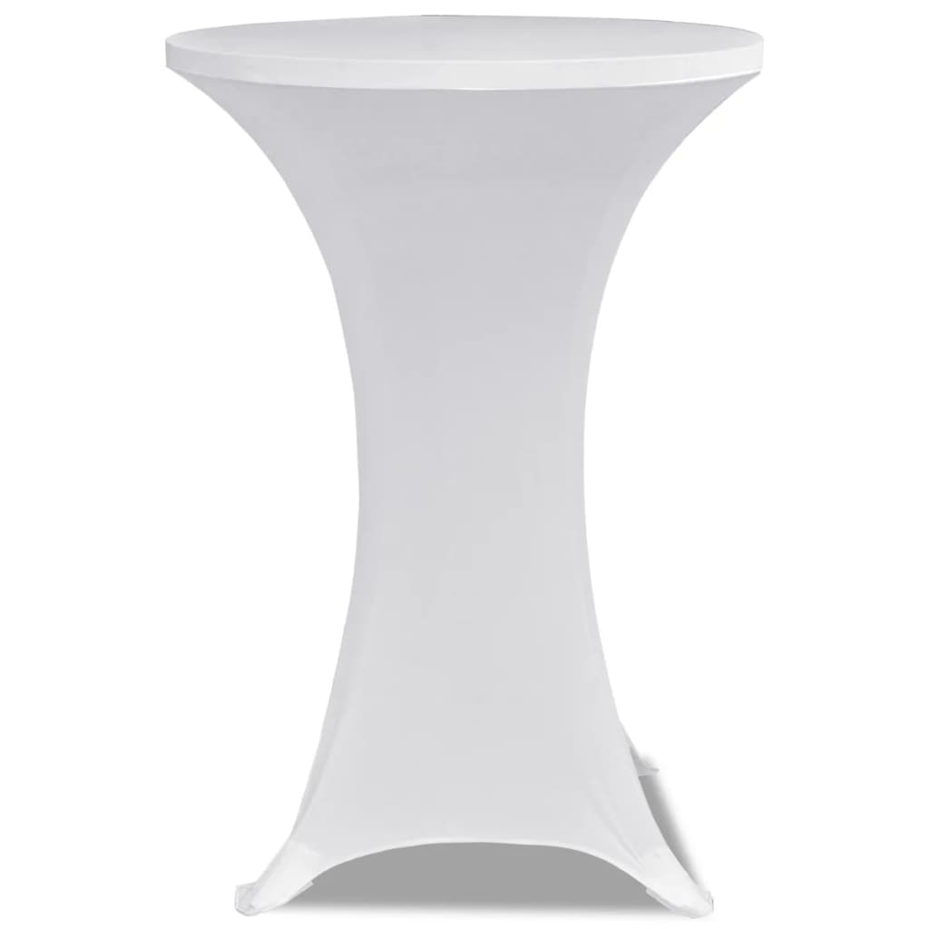 vidaXL Husă de masă cu picior Ø80 cm, 2 buc., alb, elastic vidaXL Husă de masă cu picior Ø80 cm, 2 buc., alb, elastic