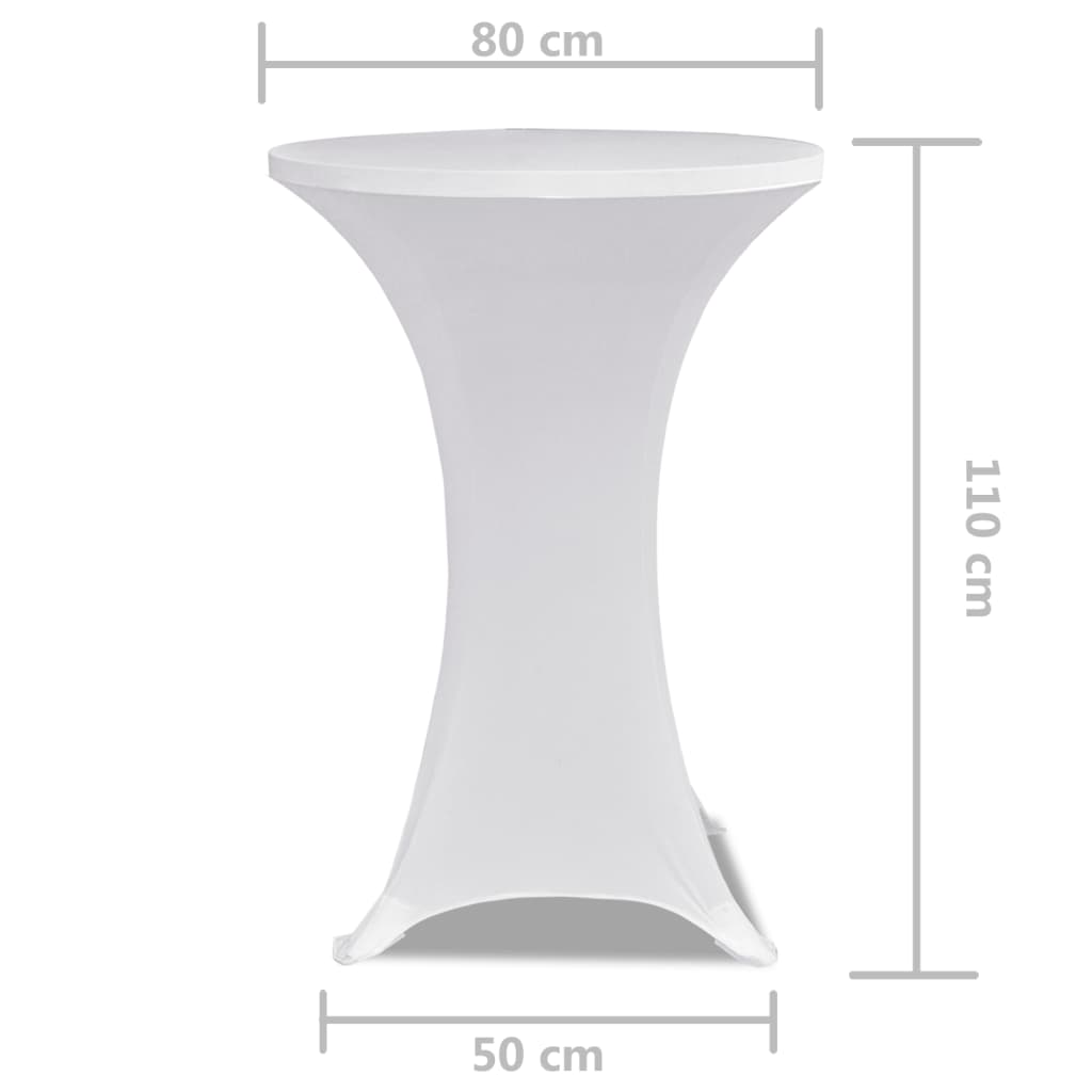 vidaXL Husă de masă cu picior Ø80 cm, 2 buc., alb, elastic vidaXL Husă de masă cu picior Ø80 cm, 2 buc., alb, elastic