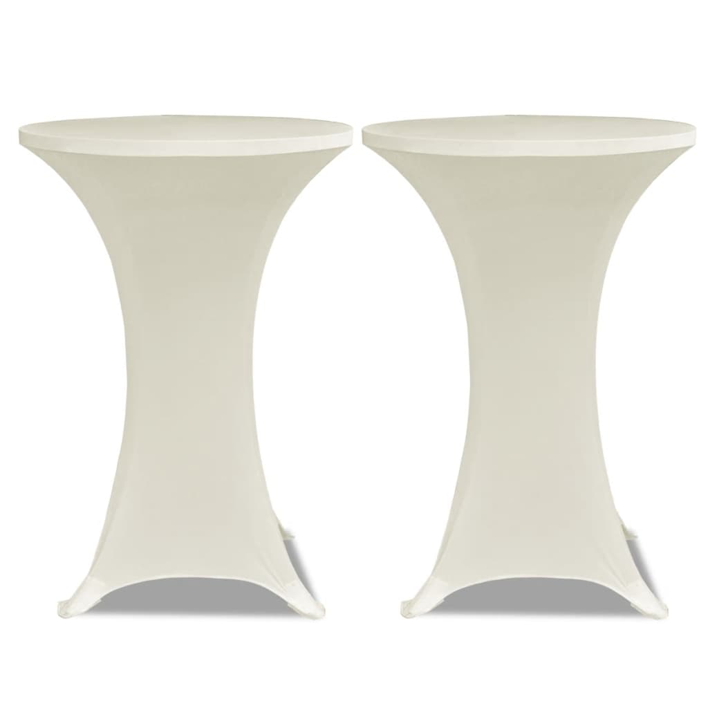 vidaXL Husă de masă cu picior Ø60 cm, 2 buc., crem, elastic vidaXL Husă de masă cu picior Ø60 cm, 2 buc., crem, elastic