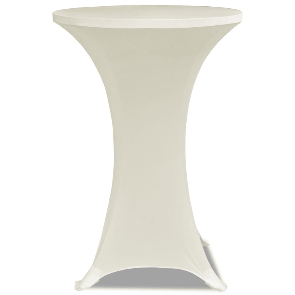 vidaXL Husă de masă cu picior Ø60 cm, 2 buc., crem, elastic vidaXL Husă de masă cu picior Ø60 cm, 2 buc., crem, elastic