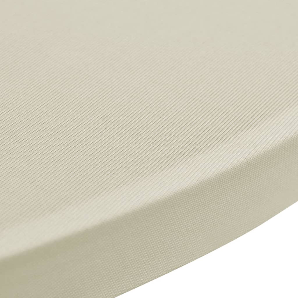 vidaXL Husă de masă cu picior Ø60 cm, 2 buc., crem, elastic vidaXL Husă de masă cu picior Ø60 cm, 2 buc., crem, elastic