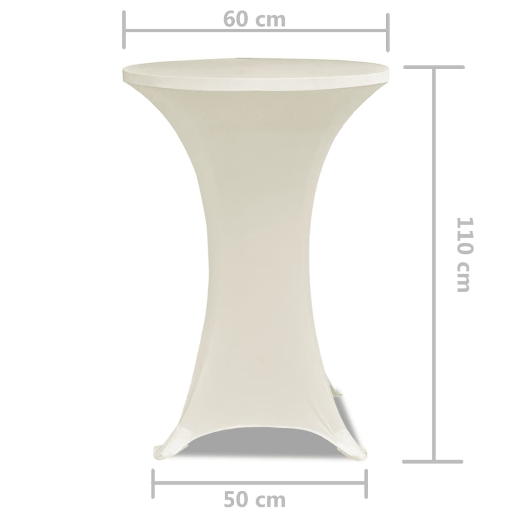 vidaXL Husă de masă cu picior Ø60 cm, 2 buc., crem, elastic vidaXL Husă de masă cu picior Ø60 cm, 2 buc., crem, elastic