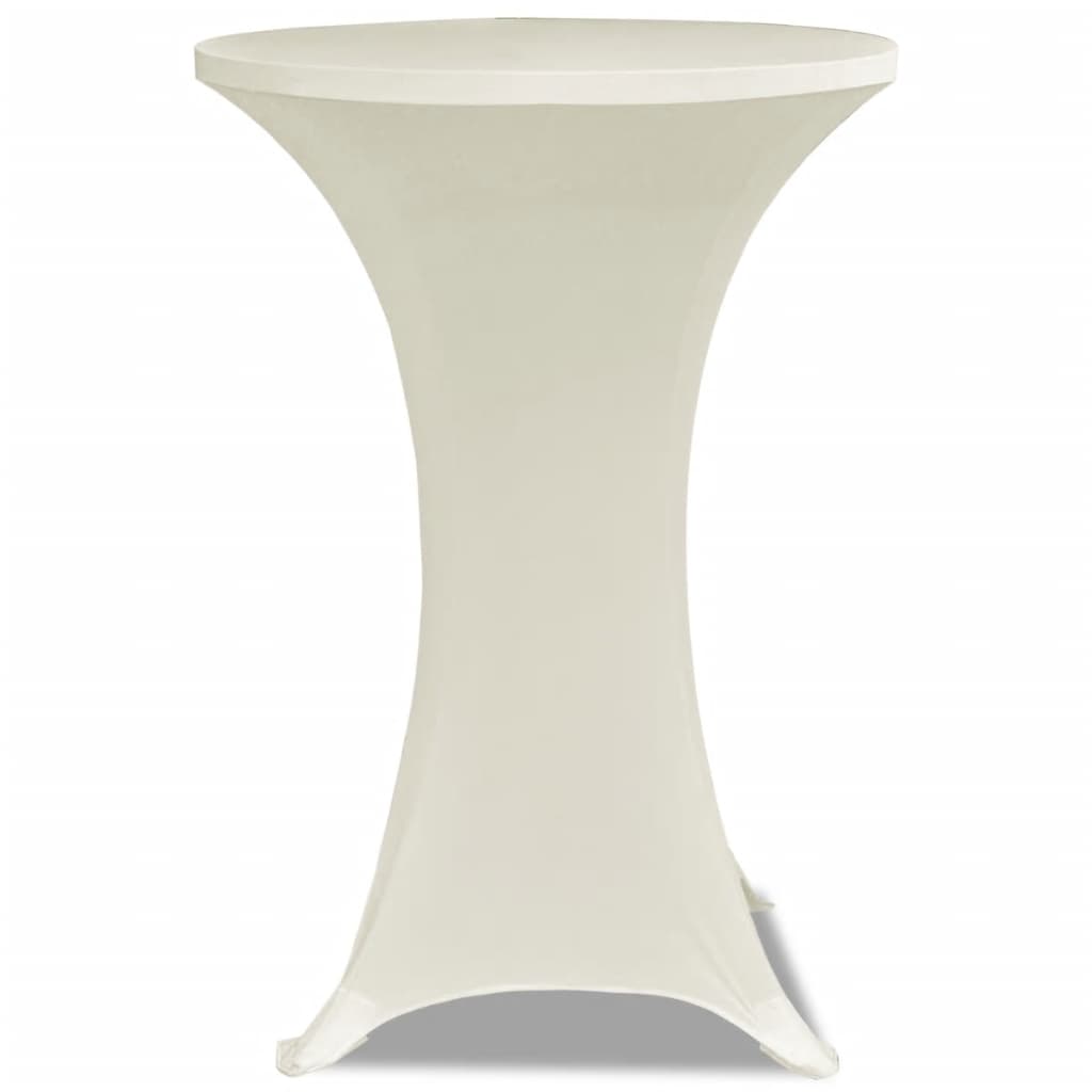 vidaXL Husă de masă cu picior Ø70 cm, 2 buc., crem, elastic vidaXL Husă de masă cu picior Ø70 cm, 2 buc., crem, elastic