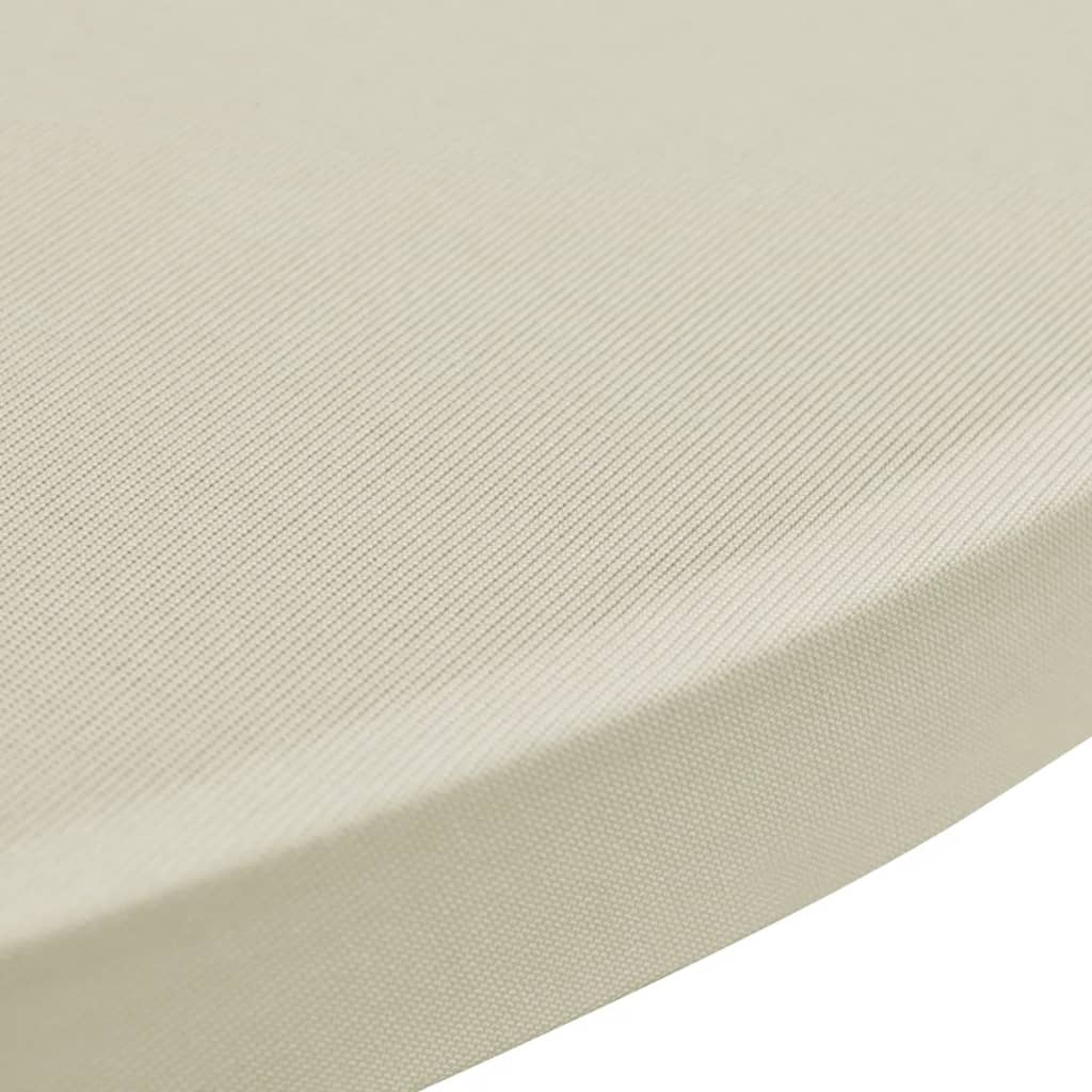 vidaXL Husă de masă cu picior Ø70 cm, 2 buc., crem, elastic vidaXL Husă de masă cu picior Ø70 cm, 2 buc., crem, elastic