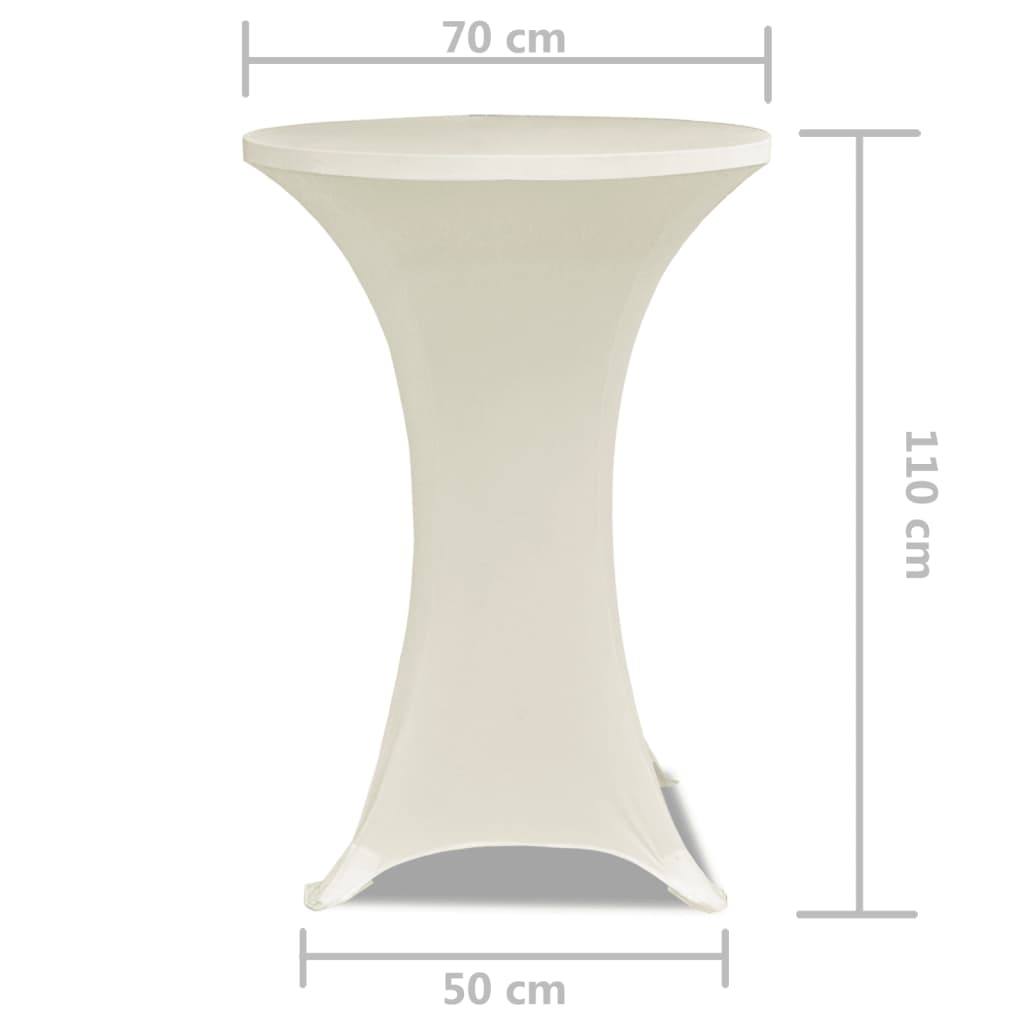 vidaXL Husă de masă cu picior Ø70 cm, 2 buc., crem, elastic vidaXL Husă de masă cu picior Ø70 cm, 2 buc., crem, elastic