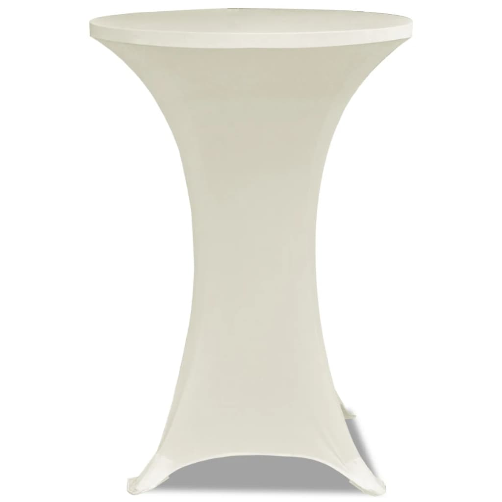 vidaXL Husă de masă cu picior Ø80 cm, 2 buc., crem, elastic vidaXL Husă de masă cu picior Ø80 cm, 2 buc., crem, elastic