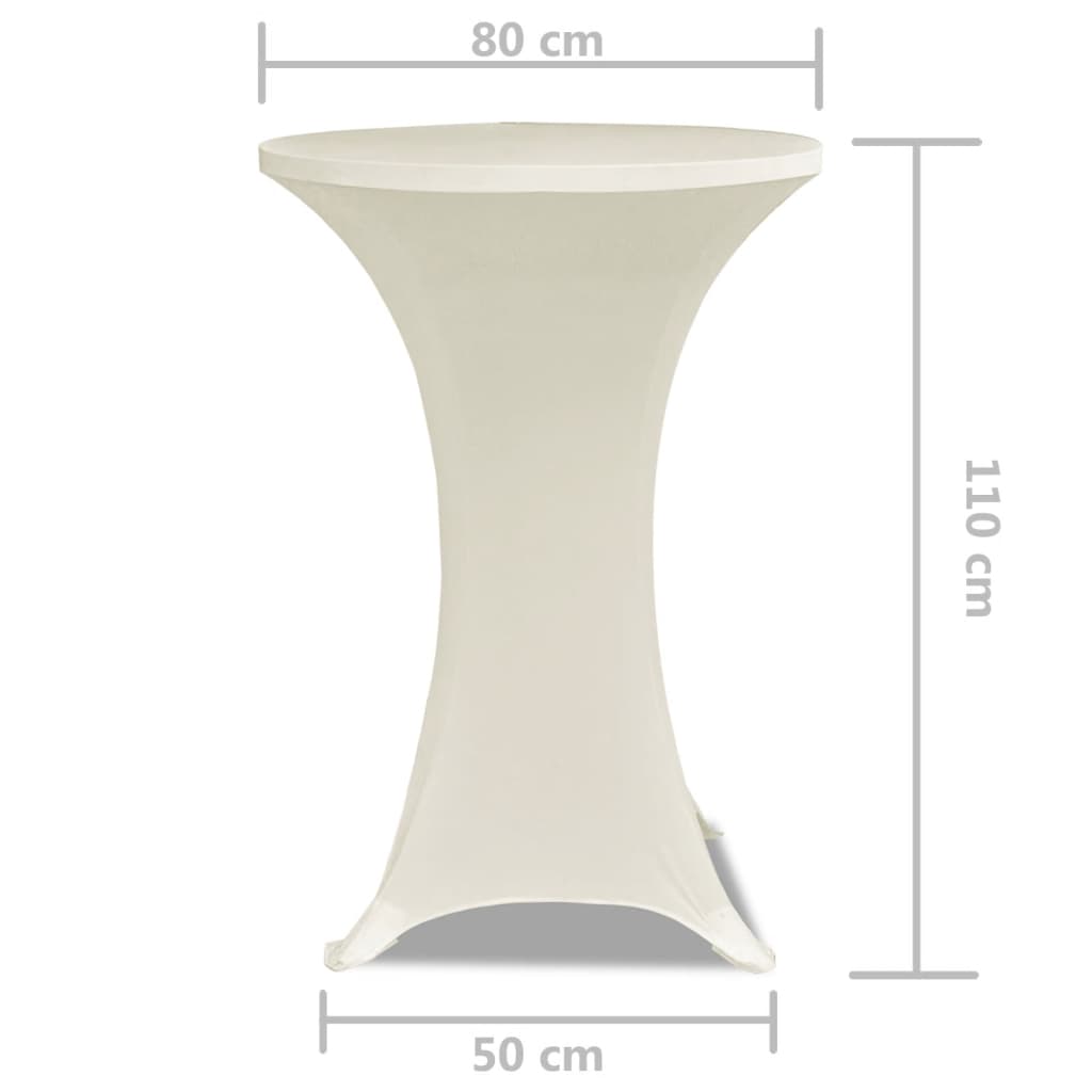 vidaXL Husă de masă cu picior Ø80 cm, 2 buc., crem, elastic vidaXL Husă de masă cu picior Ø80 cm, 2 buc., crem, elastic