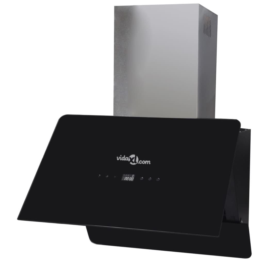 vidaXL Hotă de bucătărie, negru, 600 mm, sticlă securizată, cu afișaj vidaXL Hotă de bucătărie, negru, 600 mm, sticlă securizată, cu afișaj