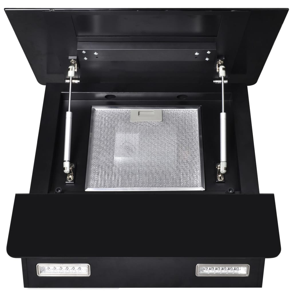 vidaXL Hotă de bucătărie, negru, 600 mm, sticlă securizată, cu afișaj vidaXL Hotă de bucătărie, negru, 600 mm, sticlă securizată, cu afișaj