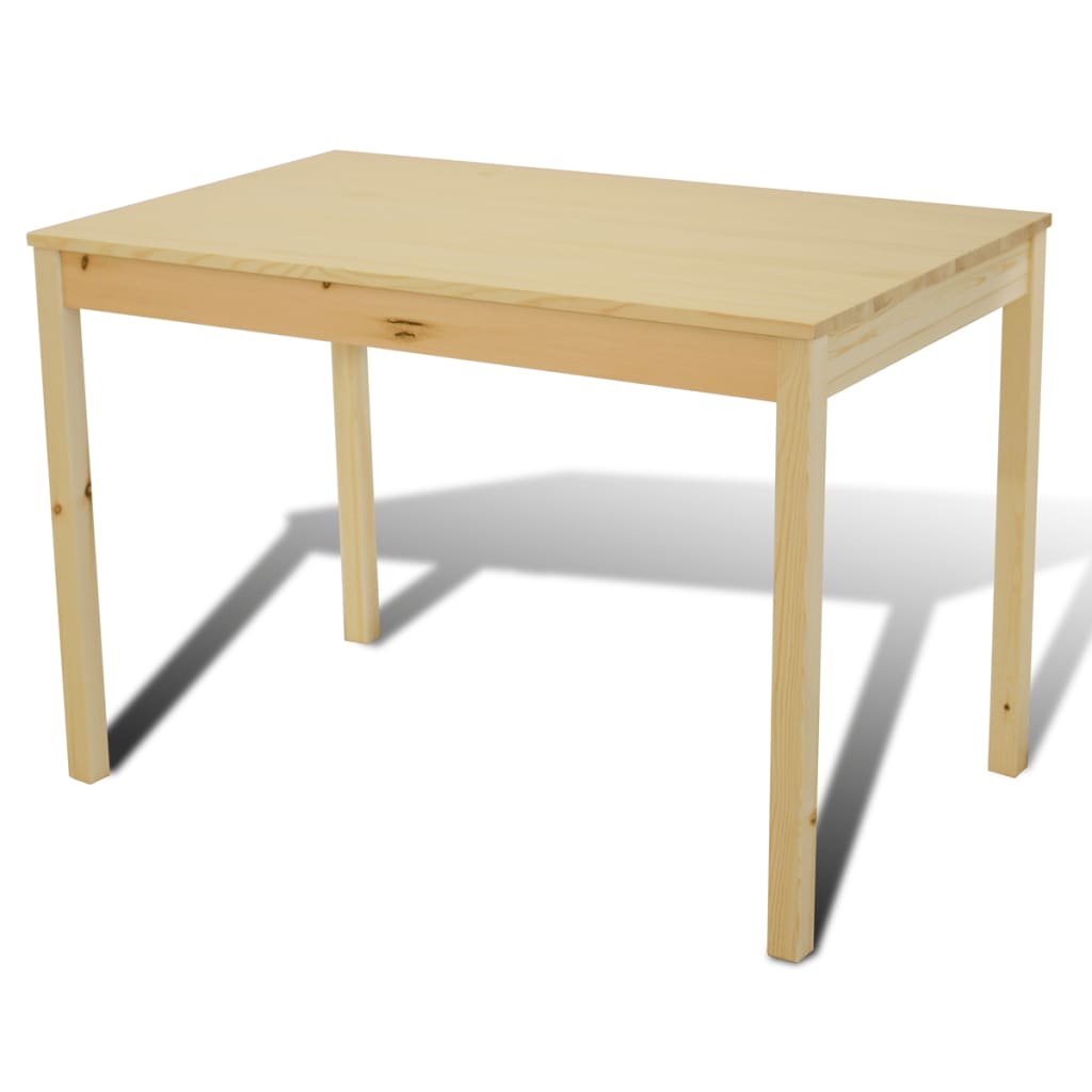 Masa de sufragerie din lemn cu 4 scaune, natural Masa de sufragerie din lemn cu 4 scaune, natural