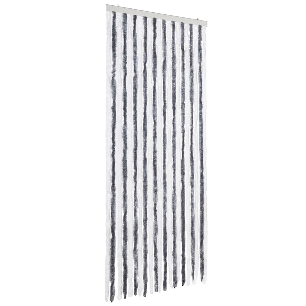 vidaXL Perdea pentru insecte, gri și alb, 90x220 cm, Chenille vidaXL Perdea pentru insecte, gri și alb, 90x220 cm, Chenille