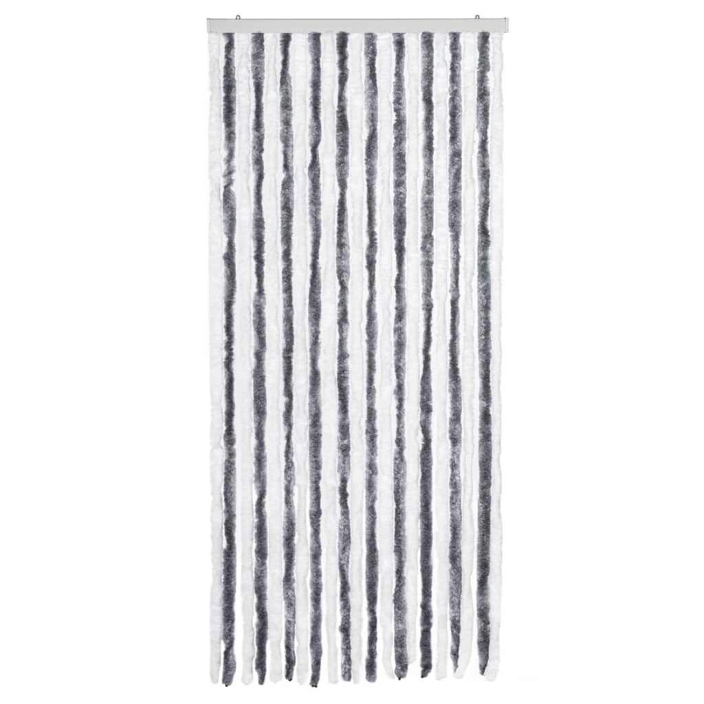 vidaXL Perdea pentru insecte, gri și alb, 90x220 cm, Chenille vidaXL Perdea pentru insecte, gri și alb, 90x220 cm, Chenille
