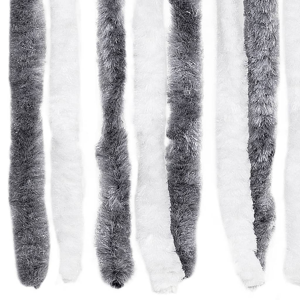 vidaXL Perdea pentru insecte, gri și alb, 90x220 cm, Chenille vidaXL Perdea pentru insecte, gri și alb, 90x220 cm, Chenille