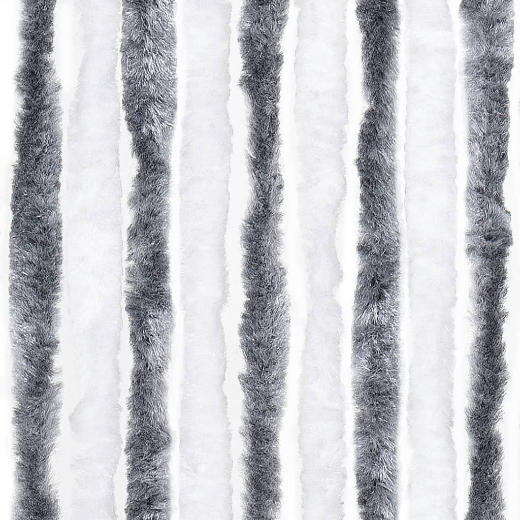 vidaXL Perdea pentru insecte, gri și alb, 90x220 cm, Chenille vidaXL Perdea pentru insecte, gri și alb, 90x220 cm, Chenille