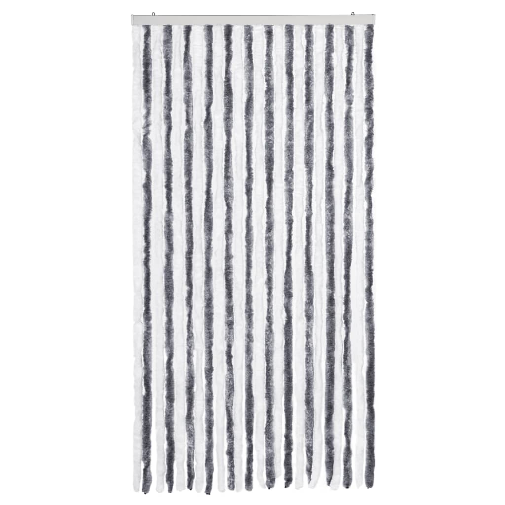 vidaXL Perdea pentru insecte, gri și alb, 100x220 cm, Chenille vidaXL Perdea pentru insecte, gri și alb, 100x220 cm, Chenille