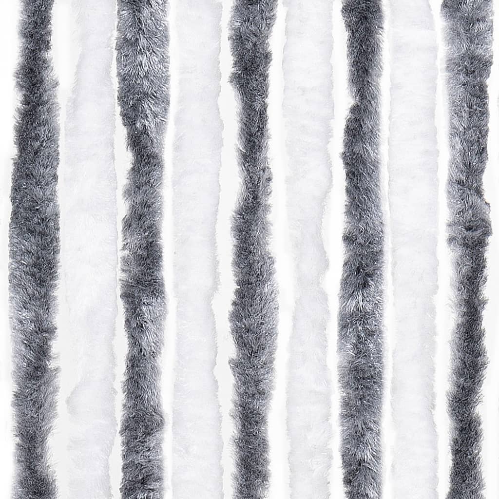 vidaXL Perdea pentru insecte, gri și alb, 100x220 cm, Chenille vidaXL Perdea pentru insecte, gri și alb, 100x220 cm, Chenille