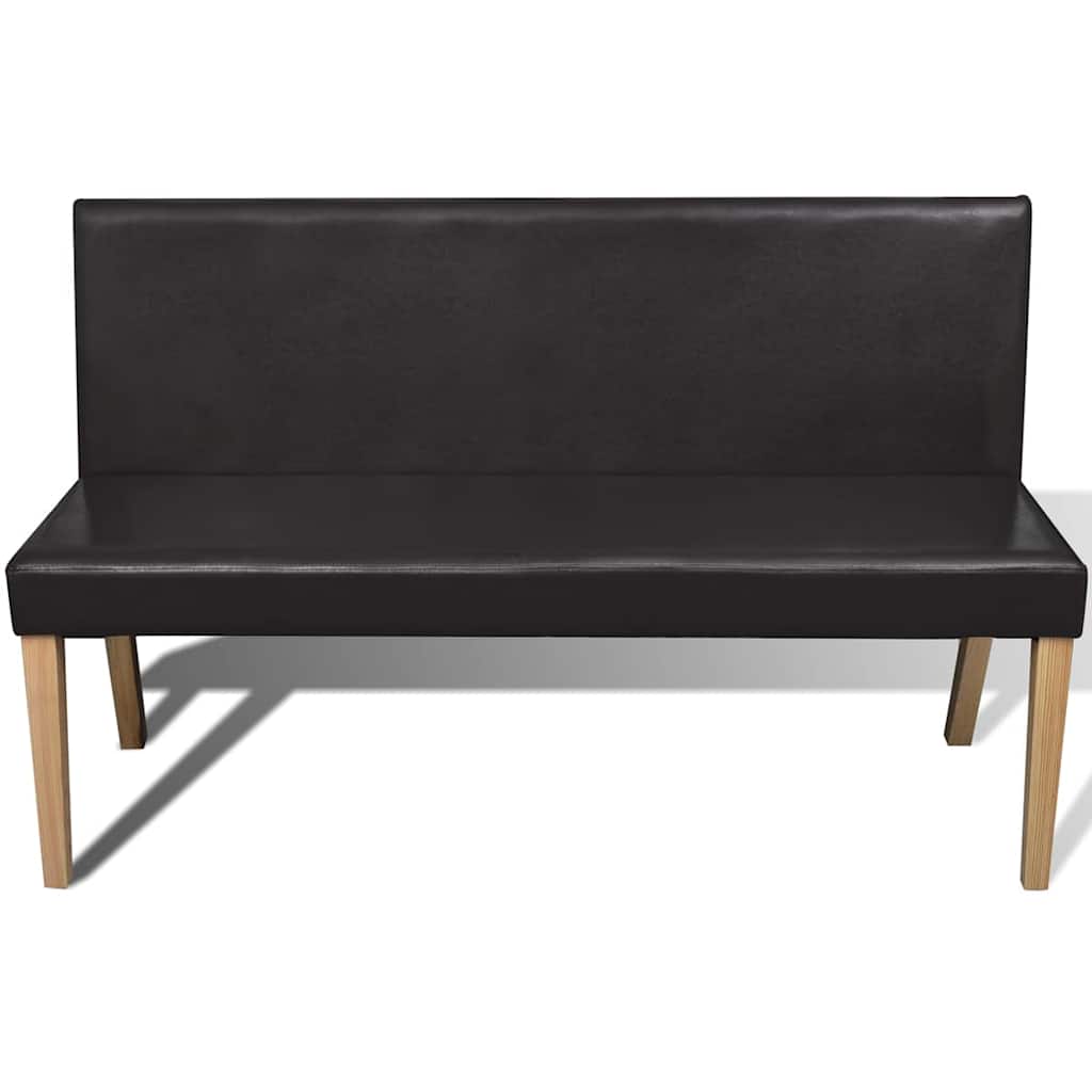 vidaXL Bancă, maro închis, 139,5 cm, piele ecologică