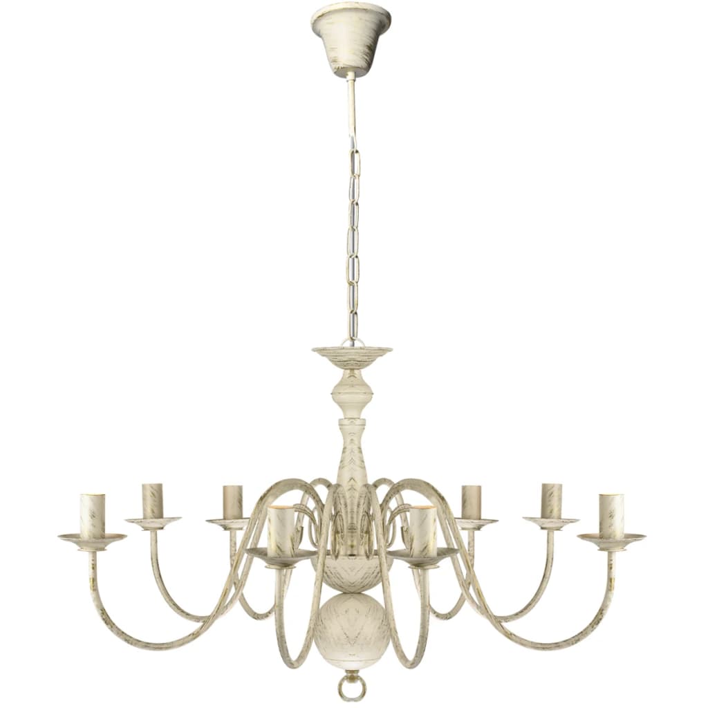 Candelabru alb de metal în stil antic 8 x becuri E14 Candelabru alb de metal în stil antic 8 x becuri E14