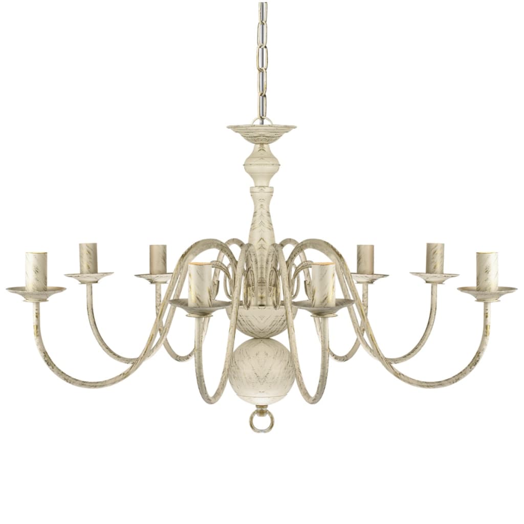 Candelabru alb de metal în stil antic 8 x becuri E14 Candelabru alb de metal în stil antic 8 x becuri E14