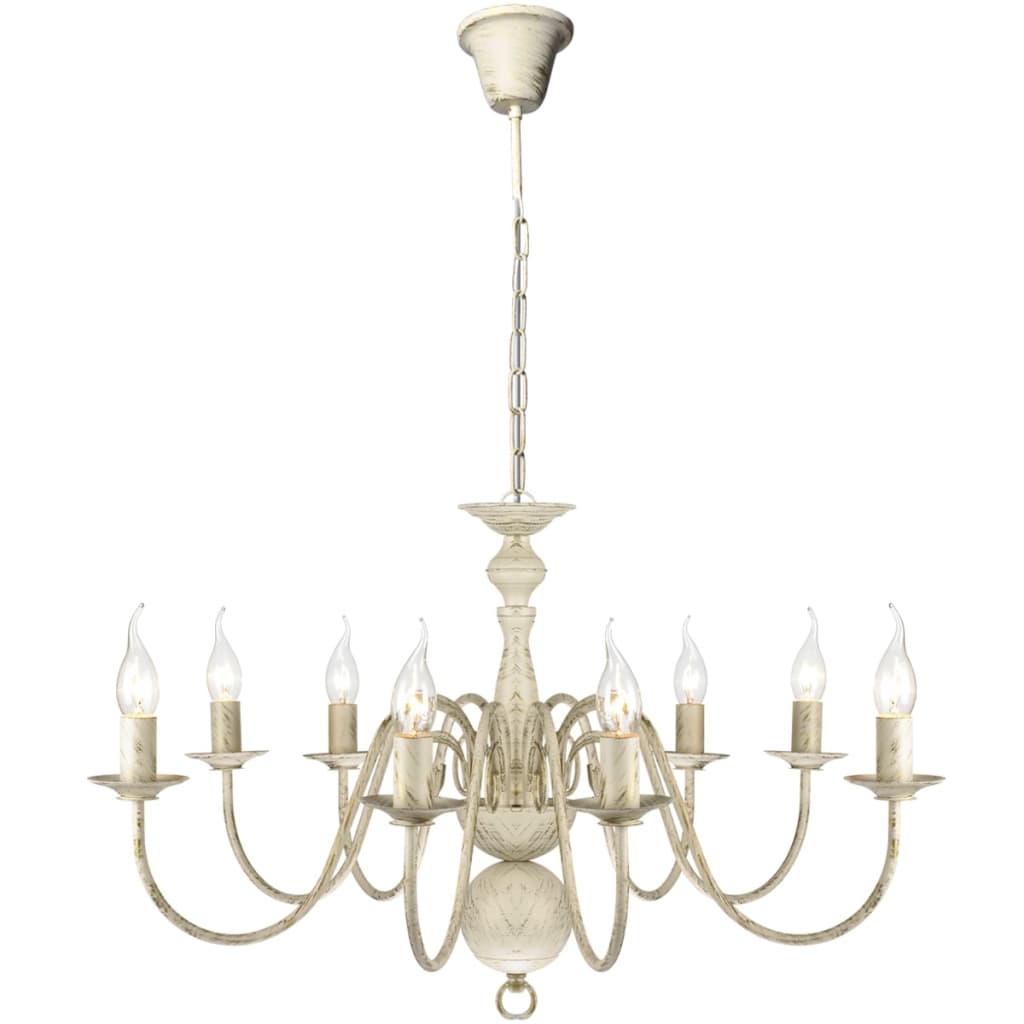 Candelabru alb de metal în stil antic 8 x becuri E14 Candelabru alb de metal în stil antic 8 x becuri E14