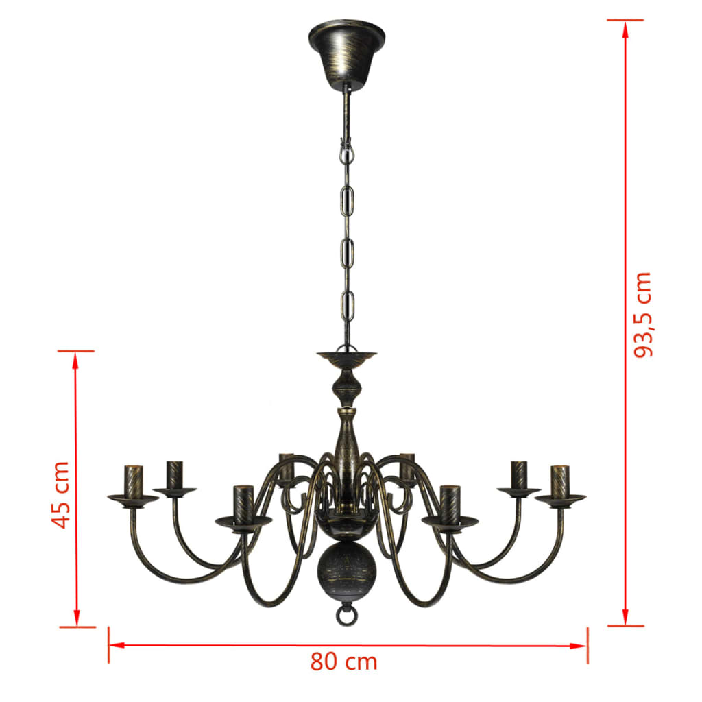 Candelabru alb de metal în stil antichizat, 8 x becuri E14 Candelabru alb de metal în stil antichizat, 8 x becuri E14