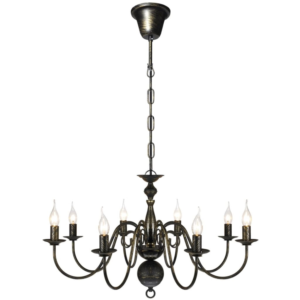 Candelabru alb de metal în stil antichizat, 8 x becuri E14 Candelabru alb de metal în stil antichizat, 8 x becuri E14