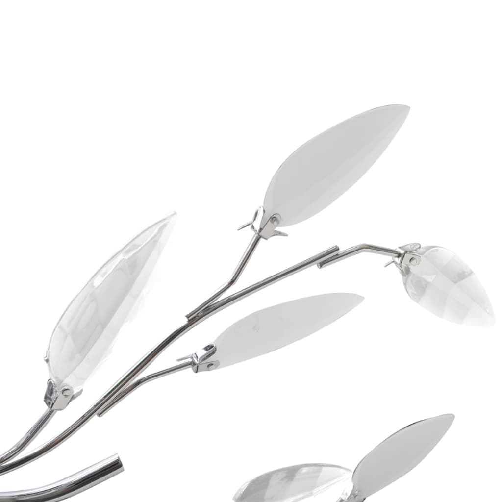 Plafoniera transparentă/albă brațe frunze cristal acrilic 5 becuri E14 Plafoniera transparentă/albă brațe frunze cristal acrilic 5 becuri E14