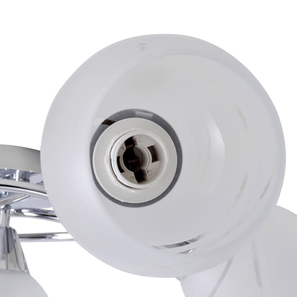 Plafonieră cu abajururi din sticlă pentru 5 becuri E14 Plafonieră cu abajururi din sticlă pentru 5 becuri E14