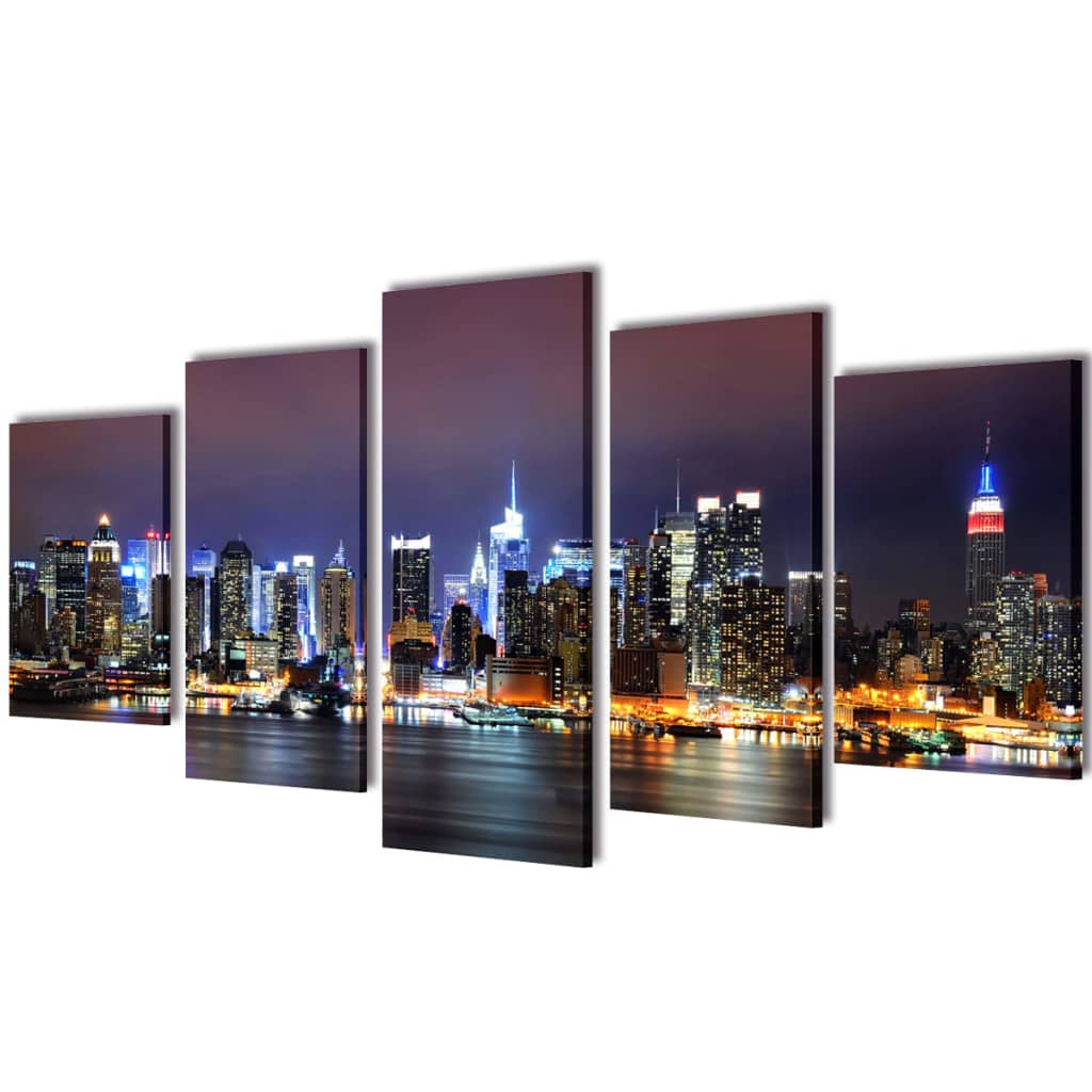 Set tablouri imprimate pe pânză, New York Skyline, 200x100 cm Set tablouri imprimate pe pânză, New York Skyline, 200x100 cm