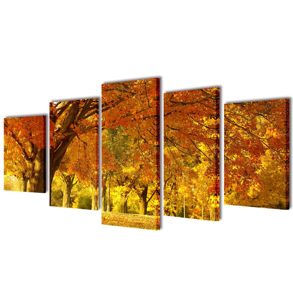 Set tablouri din pânză cu imprimeu arțar, 100 x 50 cm Set tablouri din pânză cu imprimeu arțar, 100 x 50 cm