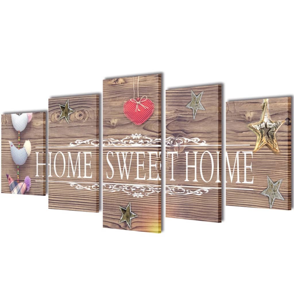 Set tablouri de perete cu imprimeu Home Sweet Home, 200 x 100 cm Set tablouri de perete cu imprimeu Home Sweet Home, 200 x 100 cm