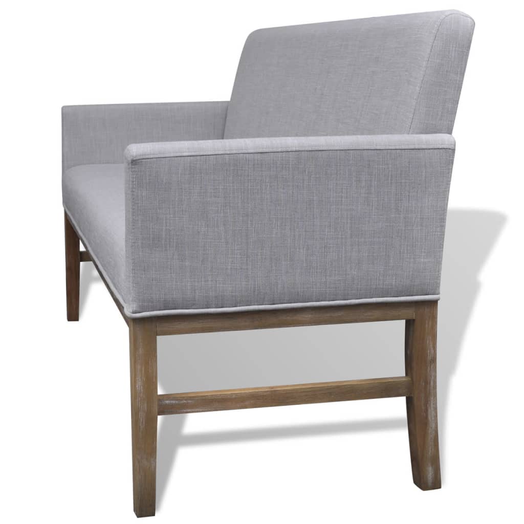 vidaXL Banchetă cu perne căptușite, textil, lemn de hevea, gri deschis vidaXL Banchetă cu perne căptușite, textil, lemn de hevea, gri deschis