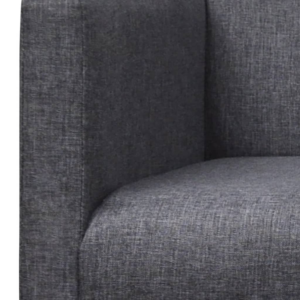 vidaXL Bancă cu perne căptușite, textil, lemn de hevea, gri închis