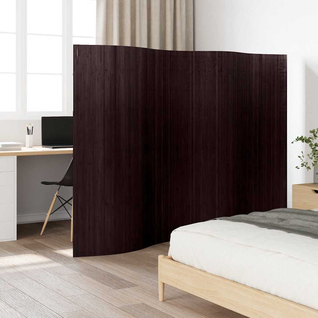 vidaXL Paravan de cameră din bambus, maro închis, 250 x 165 cm