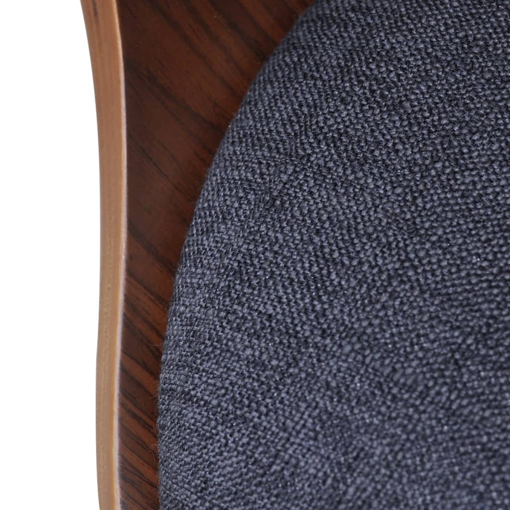 vidaXL Scaune de bucătărie, 2 buc, gri închis, lemn curbat și textil vidaXL Scaune de bucătărie, 2 buc, gri închis, lemn curbat și textil