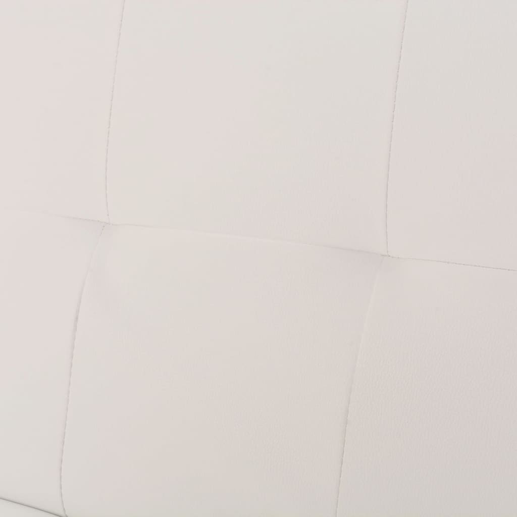 vidaXL Canapea extensibilă 2 perne, piele artificială, reglabil, crem vidaXL Canapea extensibilă 2 perne, piele artificială, reglabil, crem