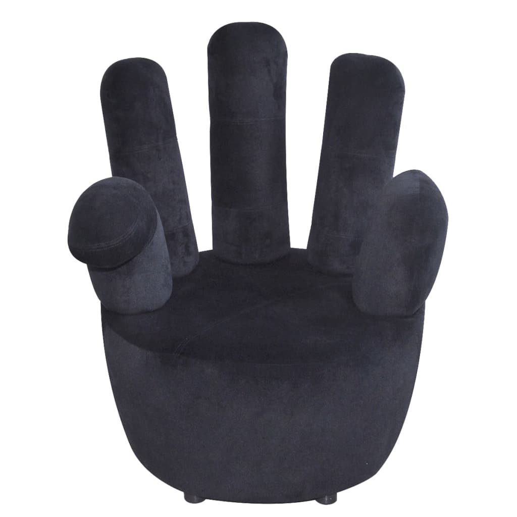 vidaXL Scaun model mână, negru, catifea vidaXL Scaun model mână, negru, catifea
