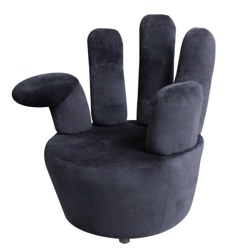 vidaXL Scaun model mână, negru, catifea vidaXL Scaun model mână, negru, catifea