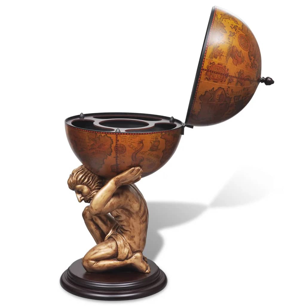 vidaXL Bar tip glob, suport sticle de vin cu aspect Atlas 42x42x85 cm vidaXL Bar tip glob, suport sticle de vin cu aspect Atlas 42x42x85 cm
