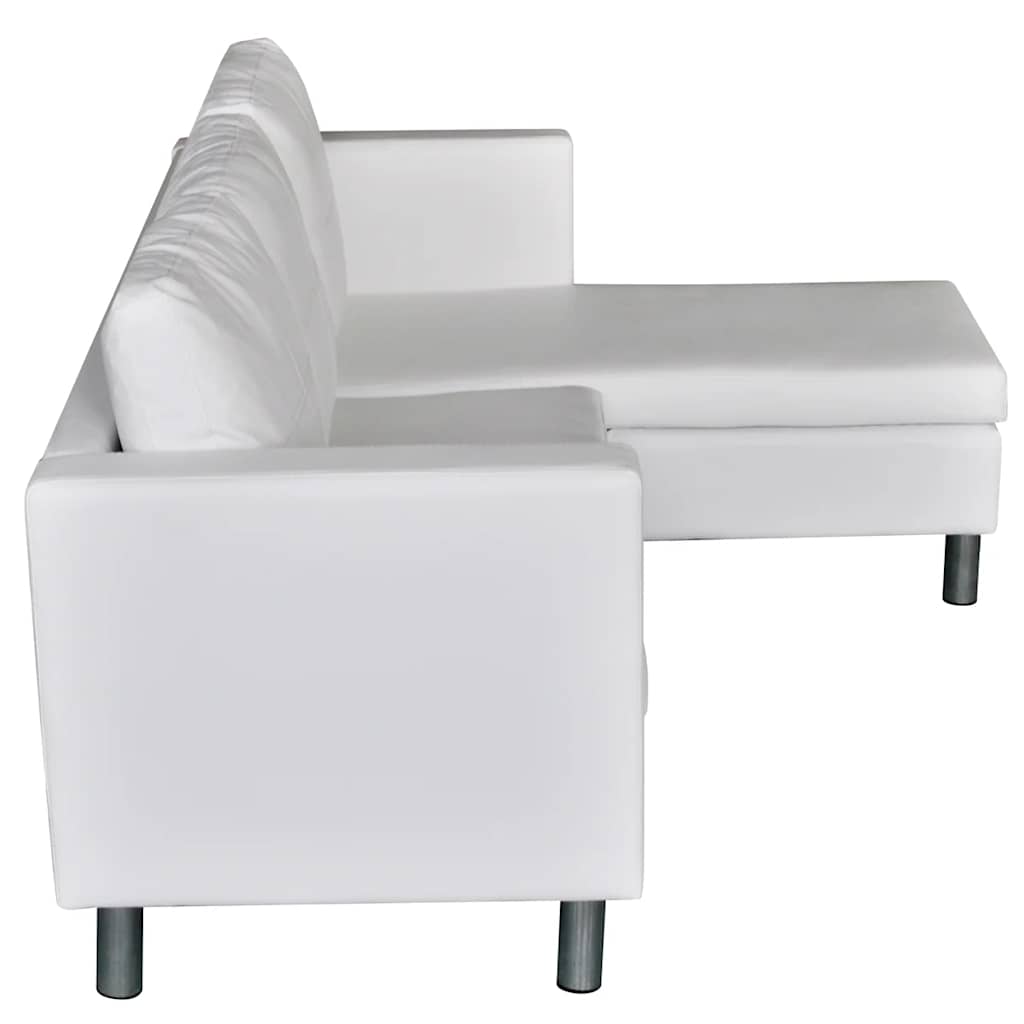 vidaXL Canapea modulară cu 3 locuri, piele artificială, alb vidaXL Canapea modulară cu 3 locuri, piele artificială, alb