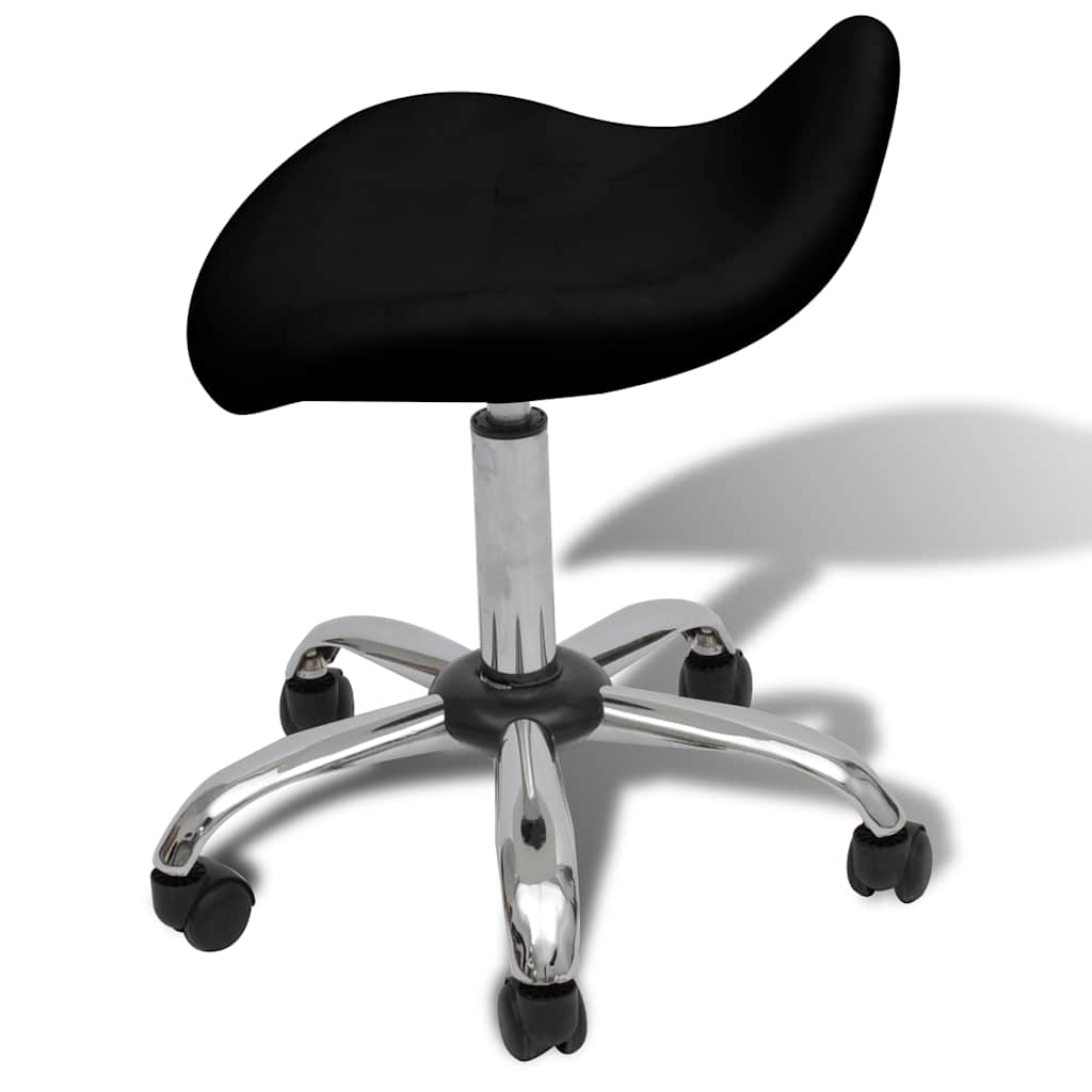 vidaXL Scaun de salon cu pernă cu roata Negru 50 x 50 x cm Fier cromat